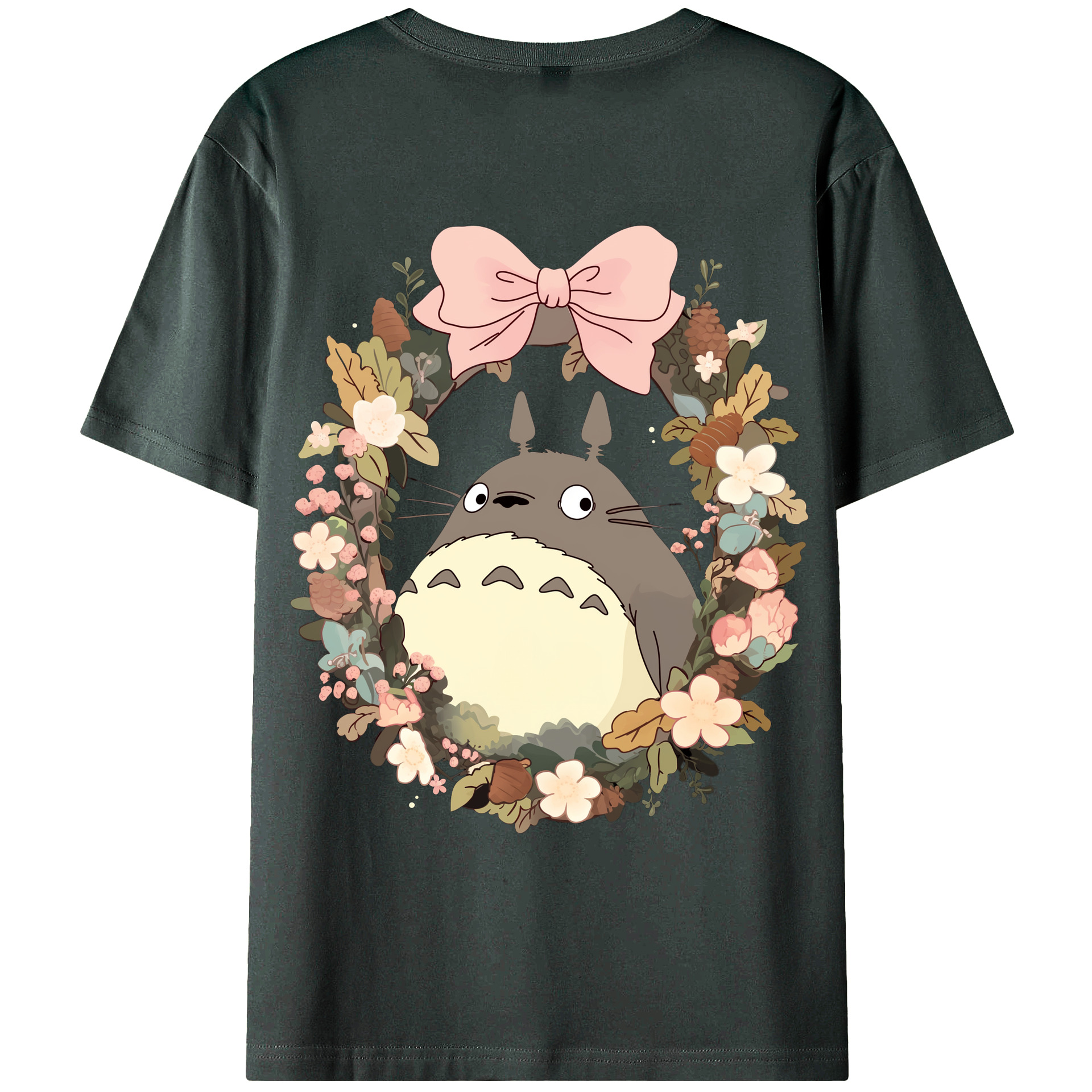 （画像用） となりのトトロ 草壁メイ 草壁サツキ My Neighbor Totoro Satsuki Kusakabe Mei Kusakabe 綿100％ メンズ半袖Tシャツ（バックプリント） 通気性